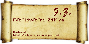 Földvári Zóra névjegykártya